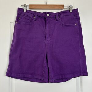 Judy Blue Denim Shorts Size XL Purple High Waist Tummy Control Jean Garment Dyed